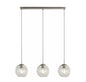 Suspension barre Balls chrome et verre transparent