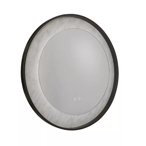 Miroir Luxo noir - vue detail eclairage marbre