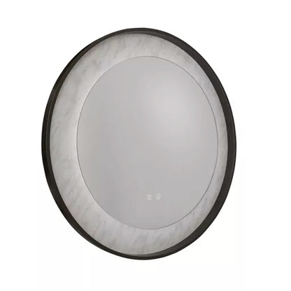 Miroir Luxo noir - vue detail eclairage marbre