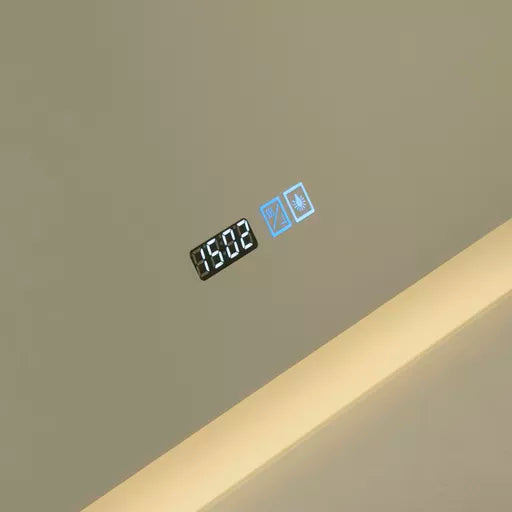 Miroir de Salle de Bain LED avec Horloge et Anti-buée - vue 3