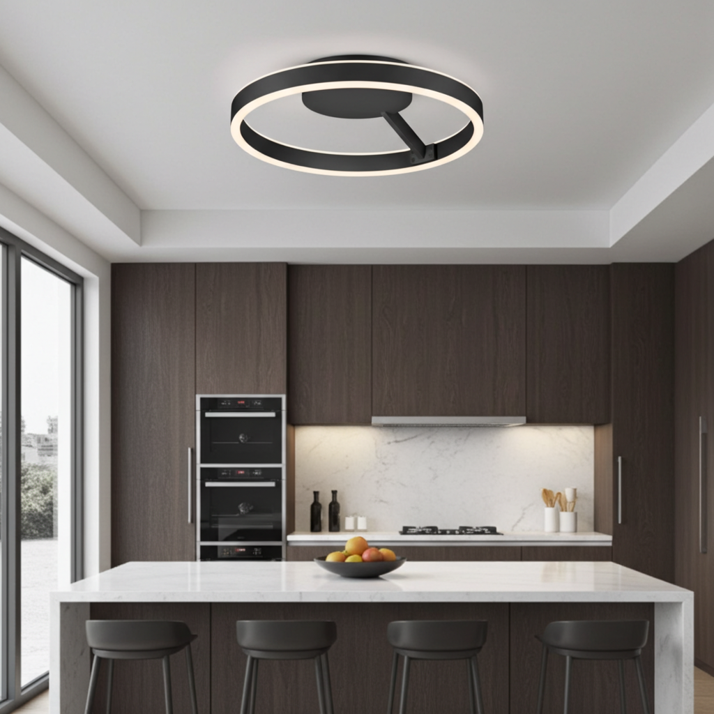Plafonnier LED Design Noir Mat